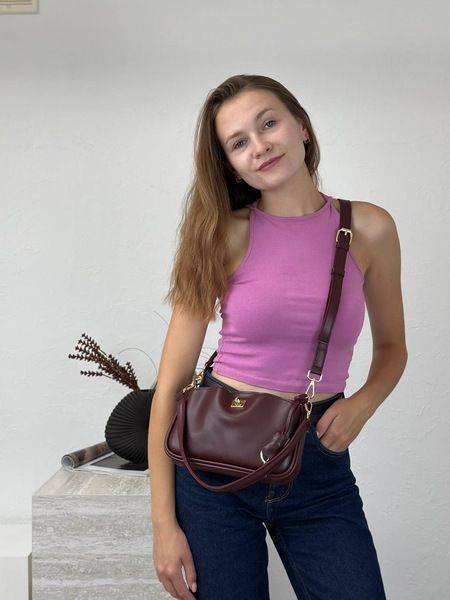 Сумка багет &laquo;Емма&raquo; екошкіра, чорна, 25х14х4 см