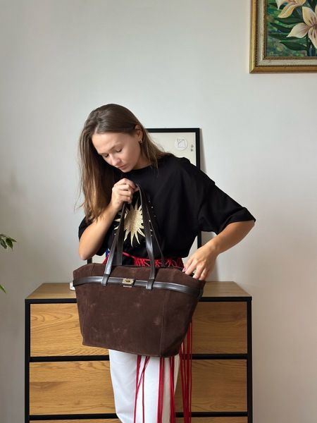 Сумка &laquo;Ксенія&raquo;, штучна замша, колір шоколадний