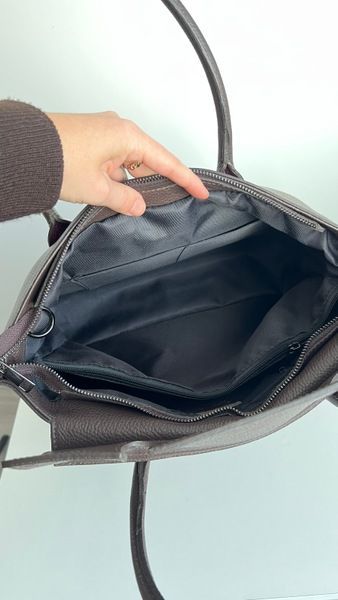 Сумка шопер &laquo;Лаура&raquo; натуральна шкіра, шоколадна, 35х29х14 см 1.96 фото