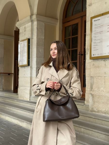 Сумка хобо &laquo;Валерія&raquo; натуральна шкіра, шоколадна, 34х22х15 см 1.78s фото